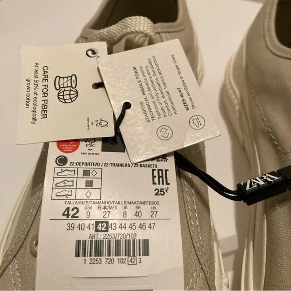 Zara Women’s Platform Athletic Tennis Shoes‎ Sneakers Size 9 - Picture 9 of 10